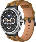 Strap-it Solide leren bandje geschikt voor Samsung Galaxy Watch 9 (40/44mm) / Watch 8 (40/44mm) / 8 Classic (46mm) – comfortabel, verstelbaar, premium design – Bruin