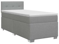 vidaXL Boxspringbed met matras, lichtgrijs, 90 x 200 cm, gestoffeerd