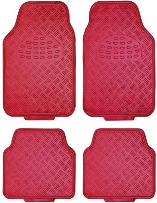 Race Sport Automattenset Alu-look Universeel Pvc Rood 4-delig