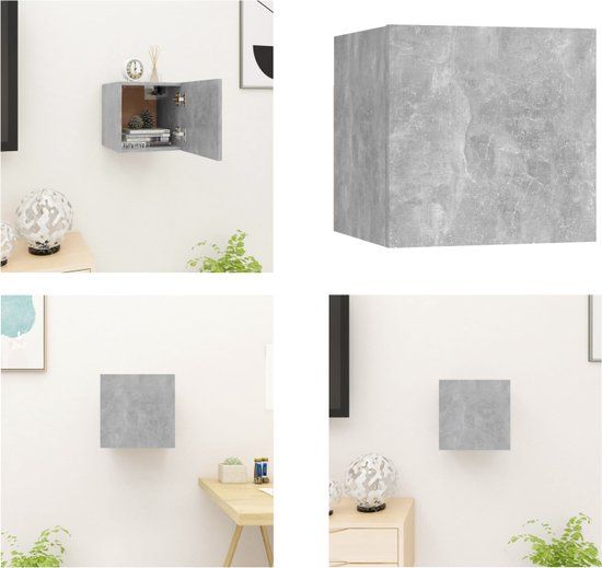 vidaXL Tv-wandmeubel - 30,5x30x30 cm - Betongrijs