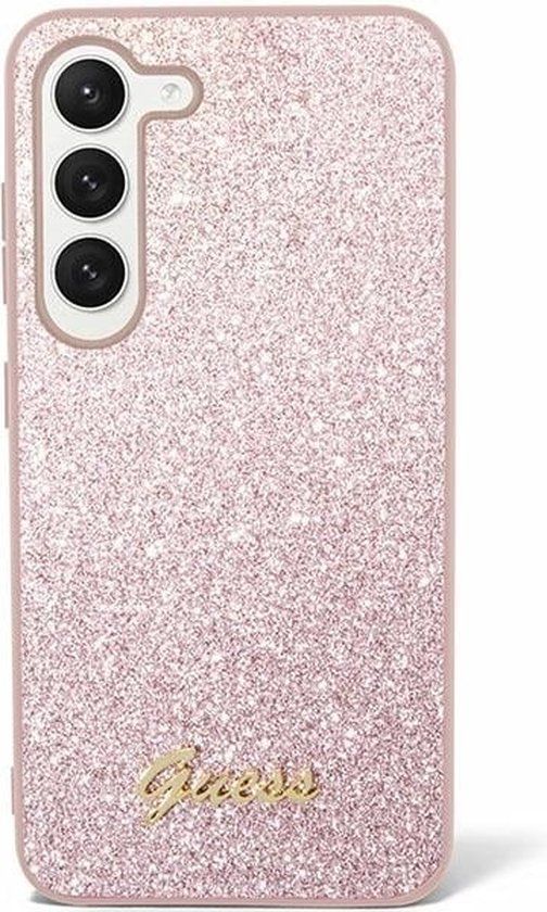Guess Glitter Back Case - Samsung Galaxy S24 Ultra - Roze