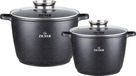 Set de 4 casseroles avec revêtement marbre