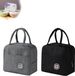 Sac à lunch sans marque - Thermo - Portable - Noir et Gris - Lot de 2 pièces
