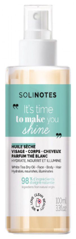 Solinotes Droge Olie Gezicht, Lichaam en Haar 100 ml (Geur: Witte thee)