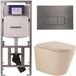 Geberit QeramiQ Dely Toiletset - 36.3x51.7cm - diepspoel - rimless - Geberit UP320 inbouwreservoir - softclose toilet zitting - gunmetal bedieningsplaat