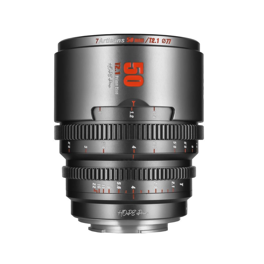 7Artisans HOPE Prime S35 50mm T2.1 Cinema Lens - Micro Four Thirds - Titanium