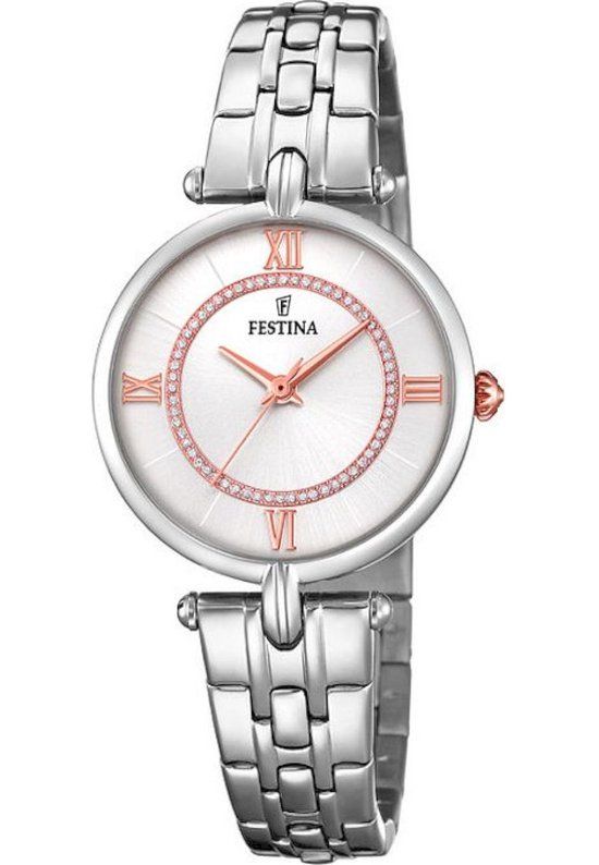 Festina Mademoiselle F20315/1 - Dameshorloge - Zilverkleurig - Stalen Band - 28.5mm