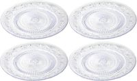 PlasticForte Assiettes de dîner incassables - 4 pièces - plastique - style cristal - transparent - Dia 31 cm