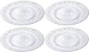 PlasticForte Assiettes de dîner incassables - 4 pièces - plastique - style cristal - transparent - Dia 31 cm
