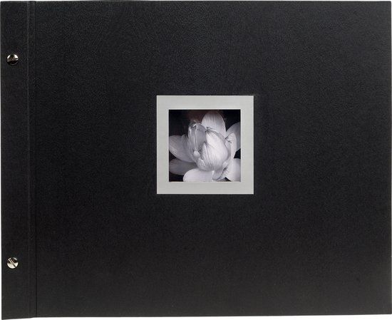 Exacompta Fotoalbum CEREMONY - met schroeven & hervulbaar - 40 zwarte bladen - 37x29cm - Zwart