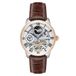 Thomas Earnshaw Automatisch skelethorloge voor heren, 44 mm lang, dubbele tijdzone, armband van roestvrij staal, 12 uur, weergave zon en maan en rotor versierd, bruin, ES-8006-08