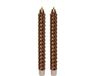 Anna's Collection bougies LED - 2x st - koper - glimmend - 25 cm - swirl - 3D vlam