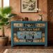 OPIUM OUTLET Commode dressoir kast Asia meubels bleu entièrement assemblé | Buffet dressoir style vintage asiatique chinois oriental