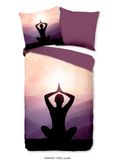 Muller Textiles Pure dekbedovertrek yoga / buddha - 1 persoons 140x200/220 cm - Paars - Microvezel