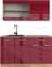 Vicco R-Line Eenpersoonskeuken – 140 cm zonder werkblad Rood hoogglans/gouden eik