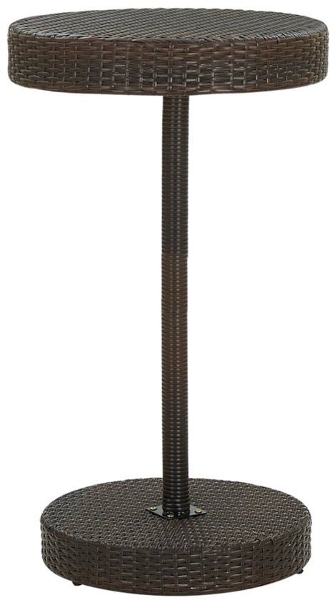 vidaXL Tuintafel 60,5x106 cm poly rattan bruin