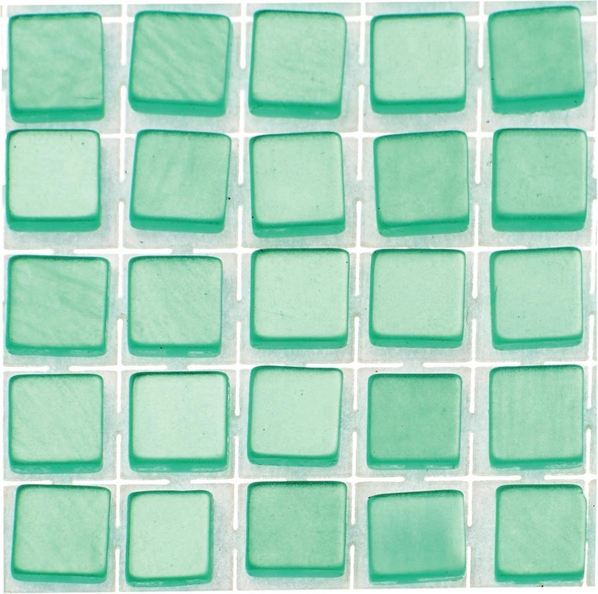 Glorex Hobby 119x stuks mozaieken maken steentjes/tegels kleur turquoise met formaat 5 x 5 x 2 mm