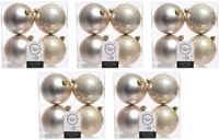 Merkloos Decoris Kerstballen - 20 stuks - licht parel/champagne - 10 cm - kunststof