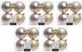 Merkloos Decoris Kerstballen - 20 stuks - licht parel/champagne - 10 cm - kunststof