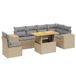 VidaXL 7-delige Loungeset met kussens, poly rattan, beige
