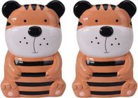 Merkloos Waterverdamper radiator - Set van 4x stuks - tijger - kunststeen - kinderkamer - 17 cm - luchtbevochtiger