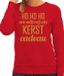Bellatio Decorations Foute kersttrui/sweater voor dames - Hohoho kerst cadeau - rood - glitter goud M