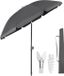O'DADDY® Parasol – Inclinable & Réglable – Imperméable – Résistant aux UV – Avec tarière & Sac de transport – Plage, Jardin & Balcon – 180 cm – Gris Foncé