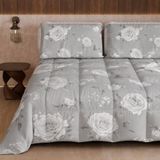 PETTI Artigiani Italiani Winterdekbed 270 x 260 cm | Bloemen 21 Grijs