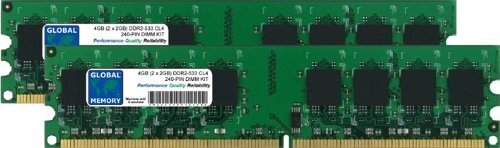 GLOBAL MEMORY 4GB (2 x 2GB) DDR2 533MHz PC2-4200 240-PIN DIMM GEHEUGEN RAM KIT VOOR PC-DESKTOPS/MOEDERBORDEN