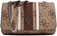 GUESS Noelle II Convertible Xbody Flap Bag Latte Logo / Brown Lichtbruin