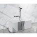 Fortifura Nebbio Ensemble de baignoire - mitigeur thermostatique - barre de glissière avec raccord mural intégré - tuyau de douche en métal - douchette ronde - bec - noir mat