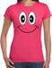 Bellatio Decorations Verkleed T-shirt voor dames - Smile / Emoticon - fuchsia roze - carnaval - feestkleding M