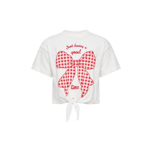 ONLY KIDS ONLY MINI T-shirt wit Meisjes Katoen Ronde hals Printopdruk - maat 110