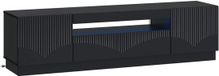 vidaXL LED tv-meubel Zwart Bewerkt hout