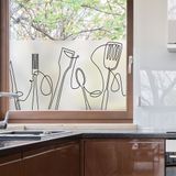 Ambiance Sticker Privacy raamfolie - KEUKEN - Zelfklevende raamfolie voor ramen en douchedeuren - 40x100cm