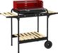 BBQ Gril à charbon Chariot de grill Grille réglable en hauteur Avec roues Fer Rouge