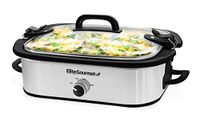 Elite Gourmet MST-5240SS braadpan, afsluitbaar deksel, instelbare temperatuur, houdt warm, oven- en vaatwasmachinebestendig, 3,3 l inhoud, roestvrij staal