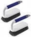 Unyqoos® Set van 2 schrobborstels met ergonomische handgreep, PET-borstelharen – robuust schrobben voor badkamer, keuken, tegels en tapijt