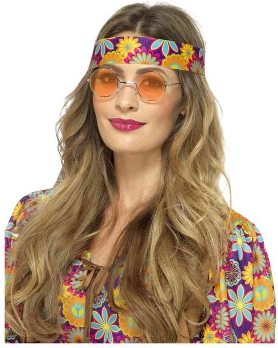 Partywinkel Hippie Bril Oranje