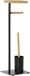 Item International Toiletborstel met toiletrolhouder zwart kunststof 67 cm