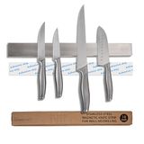 Hamletoff Magnetische messenhouder voor aan de muur zonder boren - 40,6 cm roestvrijstalen magnetische messenhouder zelfklevend - keuken magnetische messenstrip met zelfklevende sticker