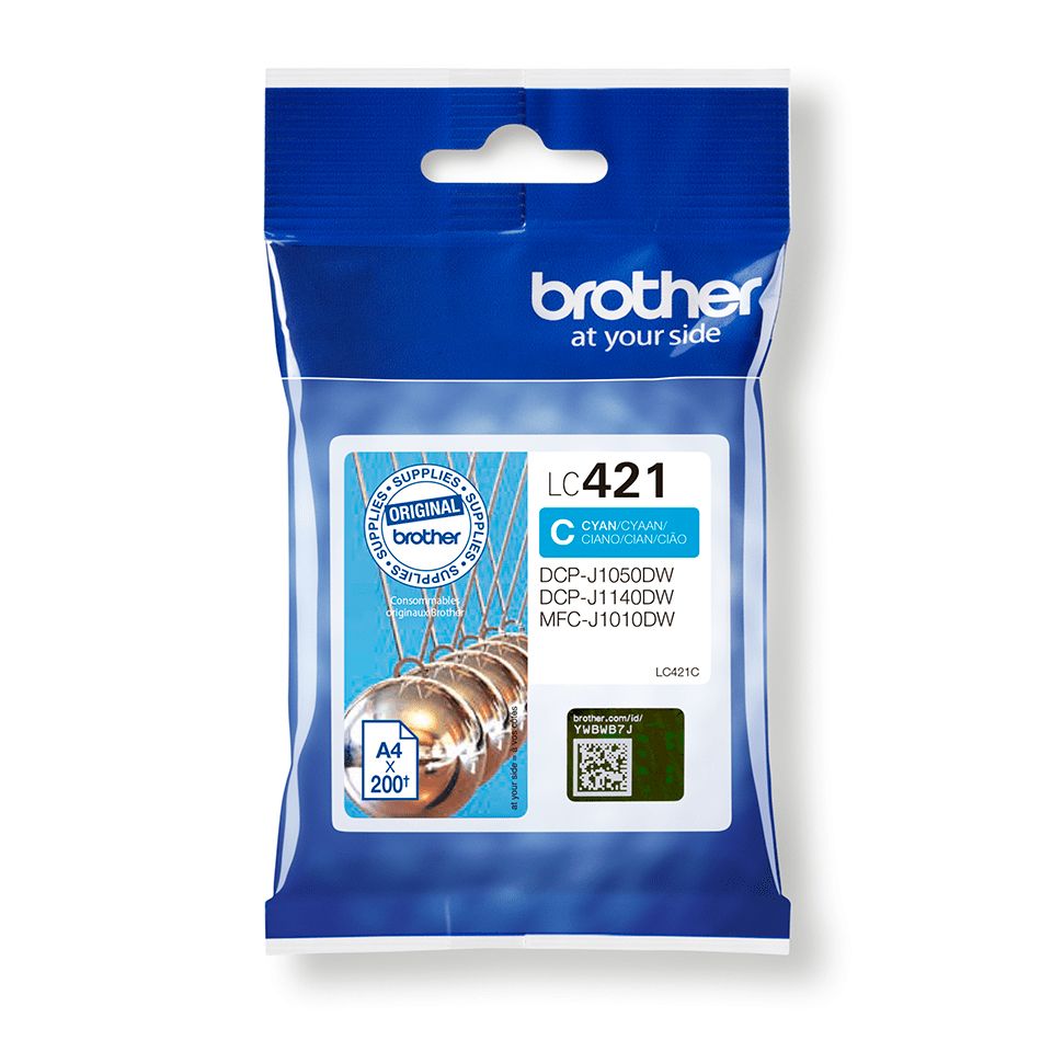 Brother LC-421C Cyan Ink Cartridge - Original - 200 Pages