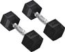 Haltères hexagonaux - 2 x 4 kg (total 8 kg) - Barre d'extension métallique - Convient pour l'entraînement de force, les bras - Noir
