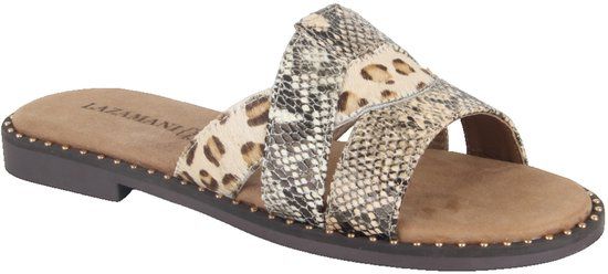Lazamani Suze Dames Slippers Beige - Maat 41