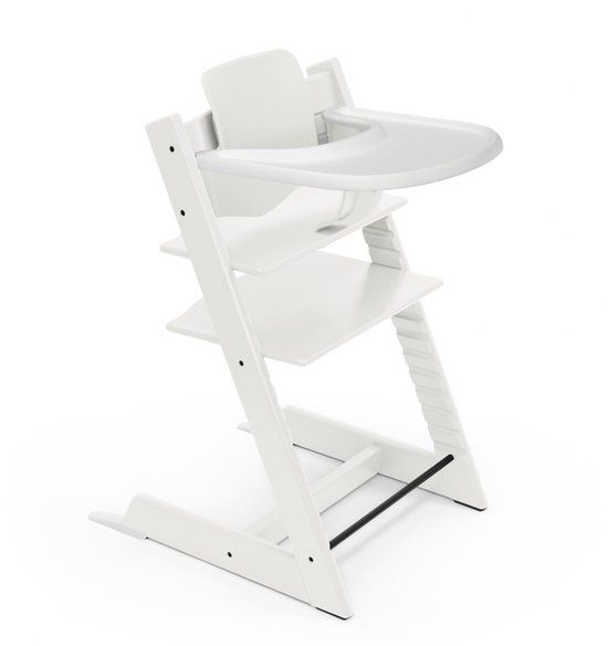 Stokke Tripp Trapp Kinderstoel (wit) met Stokke-dienblad - Verstelbaar, ergonomisch en gemakkelijk schoon te maken