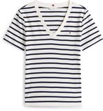 Tommy Hilfiger Dames T-shirt Korte Mouw Slim Cody V-NK SS XS Katoen Wit