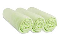 Set Easy Dort Set van 3 hoeslakens, 40 x 80 cm, rekbaar tot 40 x 90 cm, anijsgroen, 100% katoen