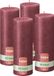 Bolsius - Rustieke stompkaars 'special' - Rood - Metallic - Set van 4 - Brandtijd van 85 uur - Huishoudelijke kaars - Interieurdecoratie - Ongeparfumeerd - Geen Palmolie - 19 cm