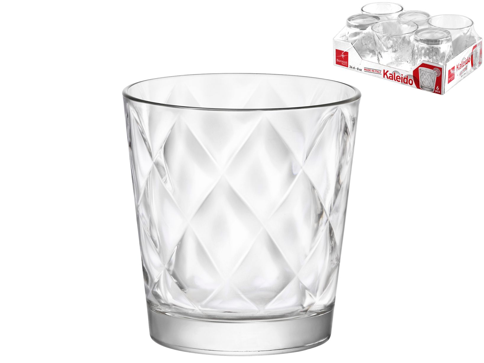 BORMIOLI ROCCO Kaleido - Waterglazen - Transparant - Glas - 6 stuks