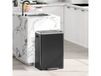 HOMCOM Poubelle de cuisine 2 compartiments de 2 x 20L, poubelle avec pédale, couvercle à fermeture douce 40 x 34,8 x 59 cm noir